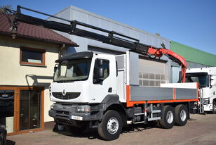 RENAULT KERAX 410 DXI 6x4 FASSI F210 *2009* 10.6m-1600kg kamion s ravnom platformom